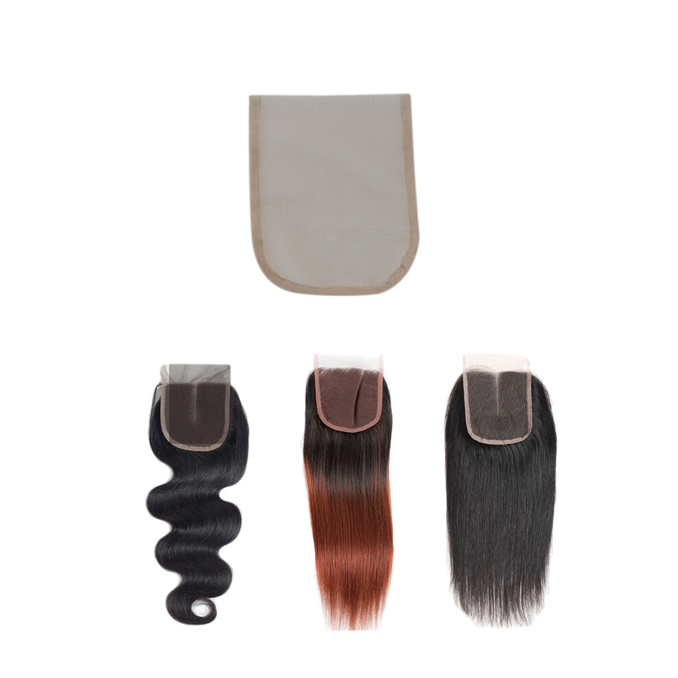 Exogio 3Pcs 4X4 Swiss Lace Closure Frontal Base Hand-Woven Hair Net Piece For Making Lace Wigs Cap Closure Wig Accessory
