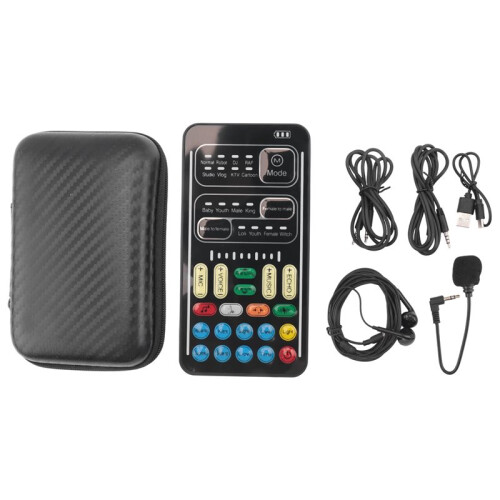 Voice Changer Handmicrofoon Voice Changer met Geluid Multifunctionele Effectenmachine voor Telefoon/Xbox/Switch (i9)