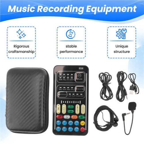 Voice Changer Handmicrofoon Voice Changer met Geluid Multifunctionele Effectenmachine voor Telefoon/Xbox/Switch (i9) 1