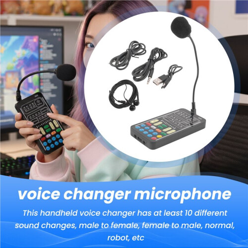 Voice Changer Handmicrofoon Voice Changer met Geluid Multifunctionele Effectenmachine voor Telefoon/Xbox/Switch (i9) 2