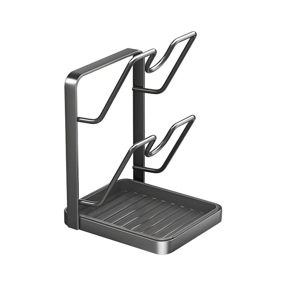 Kitchen Pot Lid Rack With Drainage Tray, Multi-Functional Countertop Cutting Board Storage Rack, Space-Saving Easy B 6133165924240