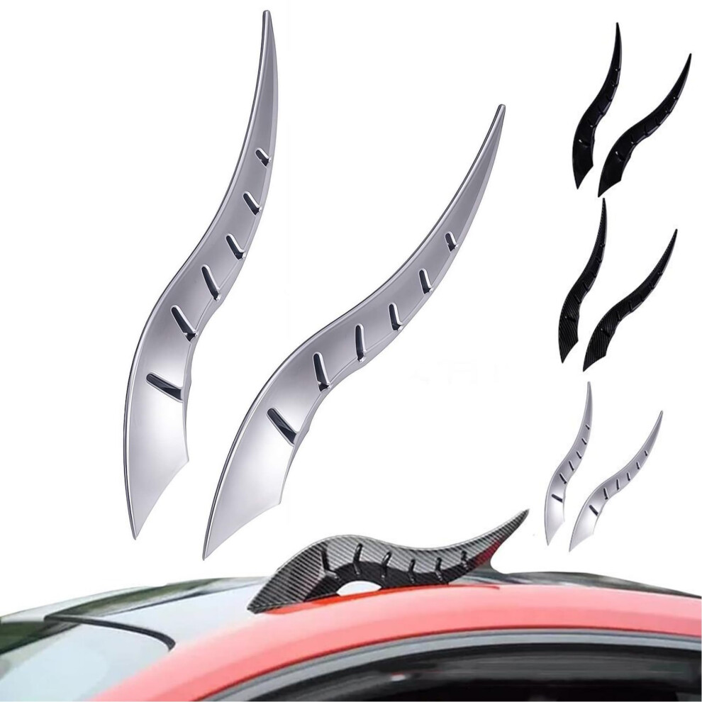 Dragon Horn Car Roof Decoration Gothic Hood Ornament Halloween Auto Decor Silvery Nodrill 9119770761668
