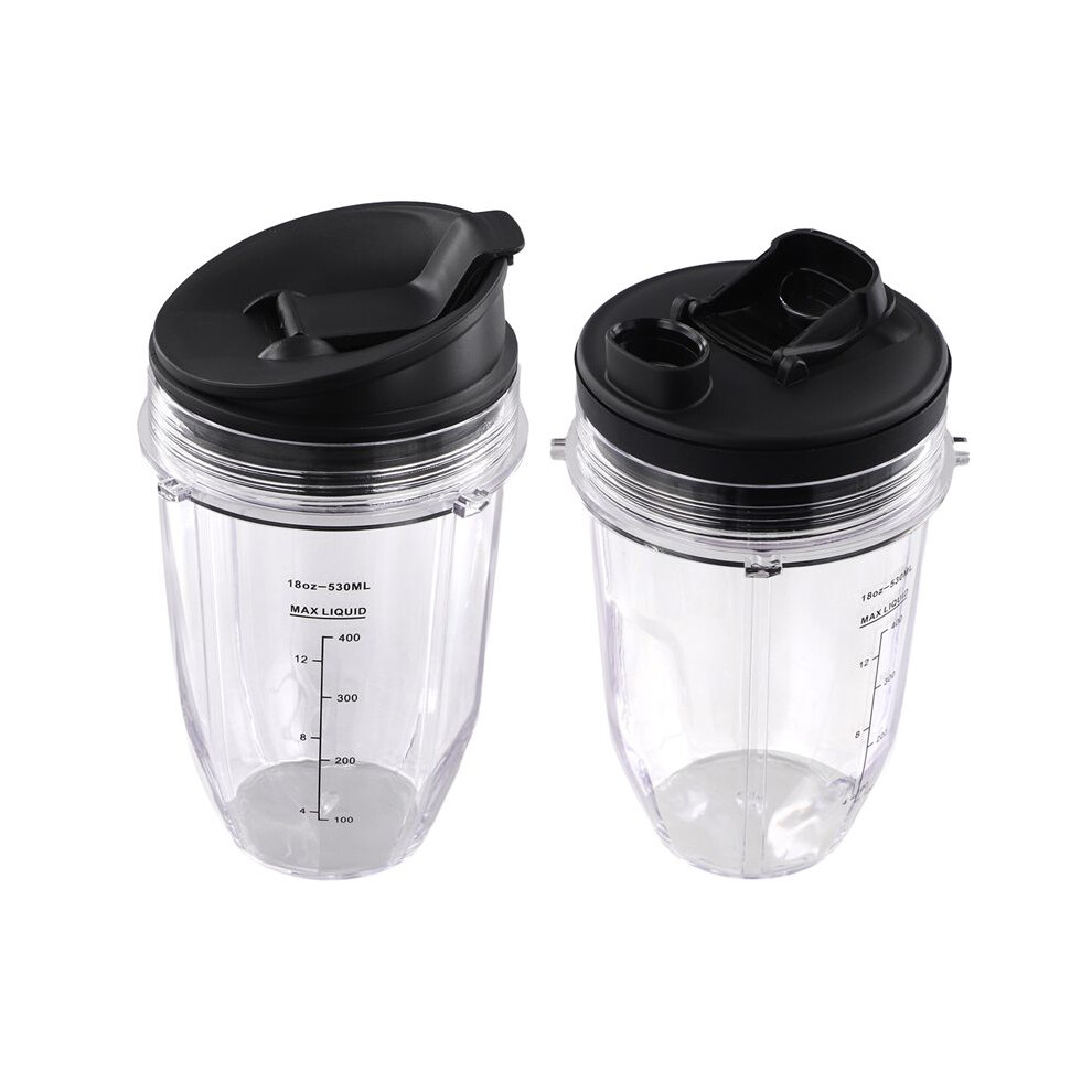 For Nutri Ninja 18 Oz Cup With 2 Sealing Caps, Suitable For 900W/1000W Ninja Juicer Series Blender (2 Pack) 6132924301186