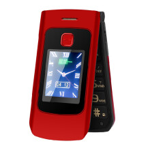 Telefon mobil cu clapă mare, telefon mobil Flip2G pentru seniori, card SIM dual, standby dual, asistență vocală completă, lanternă cu lumină