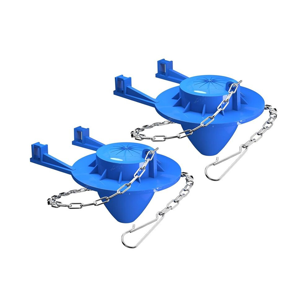 2-Pack Universal 2" Toilet Flapper Replacement Kit -Stainless Steel Chain 6134218532696