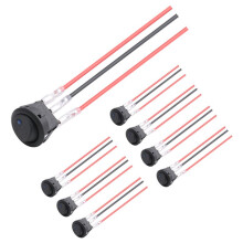 8PCS 12V 20A Round Toggle LED Rocker -Off Control SPST 3Pins for 12V Car Truck Boat with 24PCS Wires