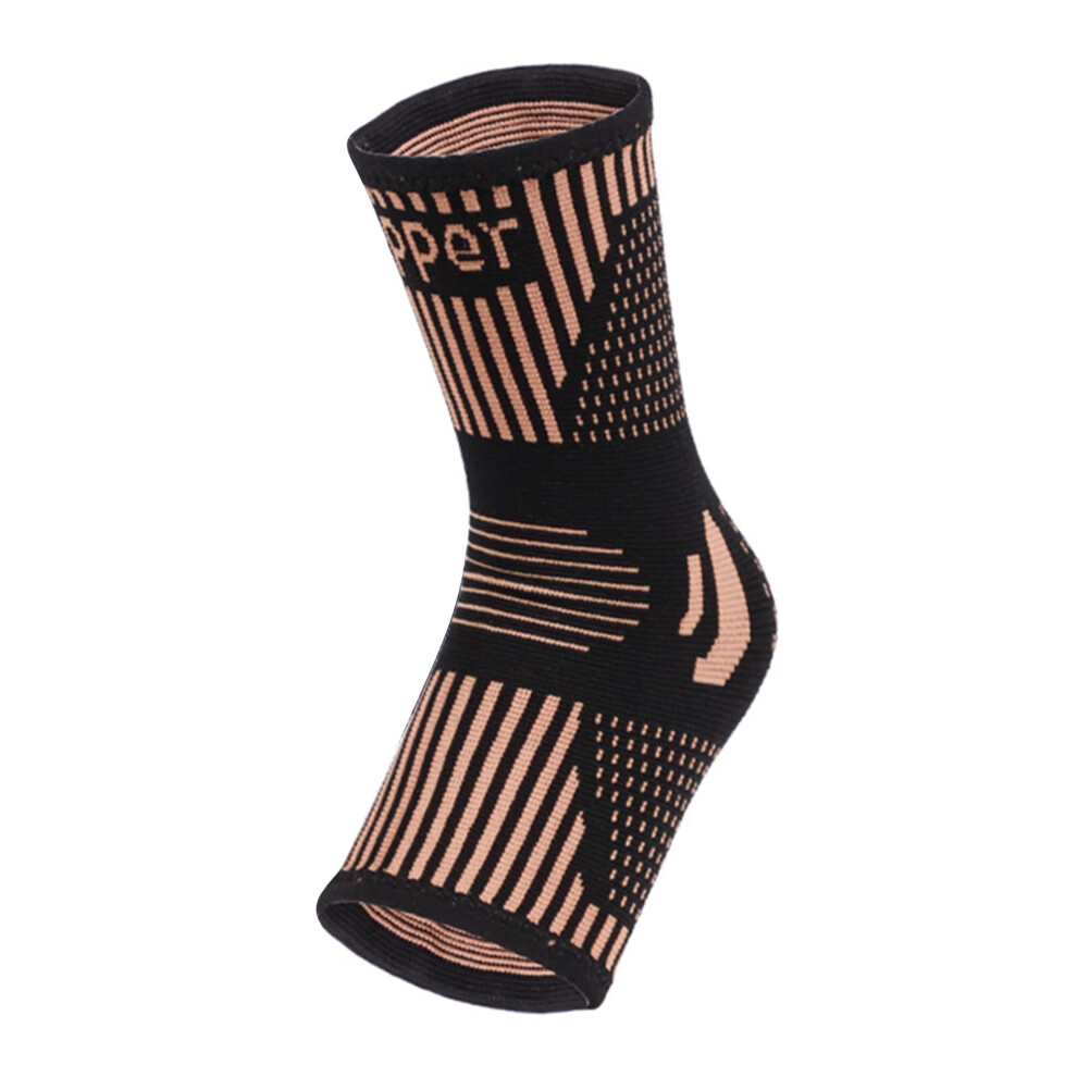 Breathable Elastic Copper Compression Ankle Brace Support Sleeve for Running Hiking Sports Injury Prevention