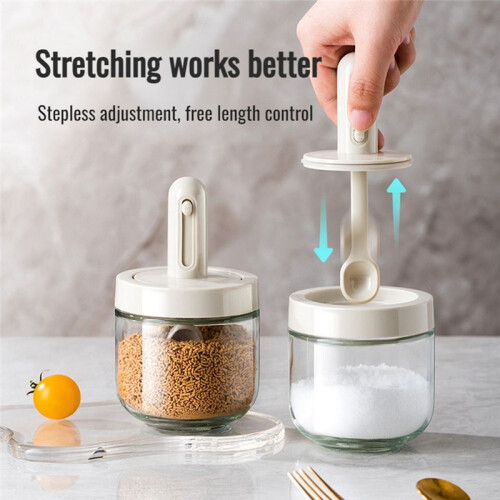 Expandable Glass Spice Jar Set,Versatile Kitchen Seasoning Containers for Salt Sugar Stylish Practical Storage Solution 1