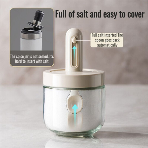 Expandable Glass Spice Jar Set,Versatile Kitchen Seasoning Containers for Salt Sugar Stylish Practical Storage Solution 2
