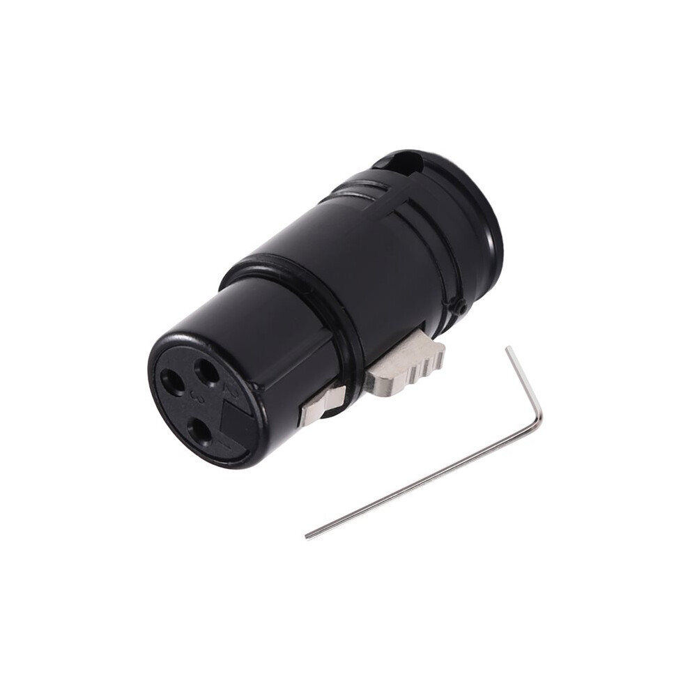 Photos - Cable (video, audio, USB) Female to Female Compact XLR Microphone Solder Adapter 3 Pin Black Shell XLR Solder Connector Female