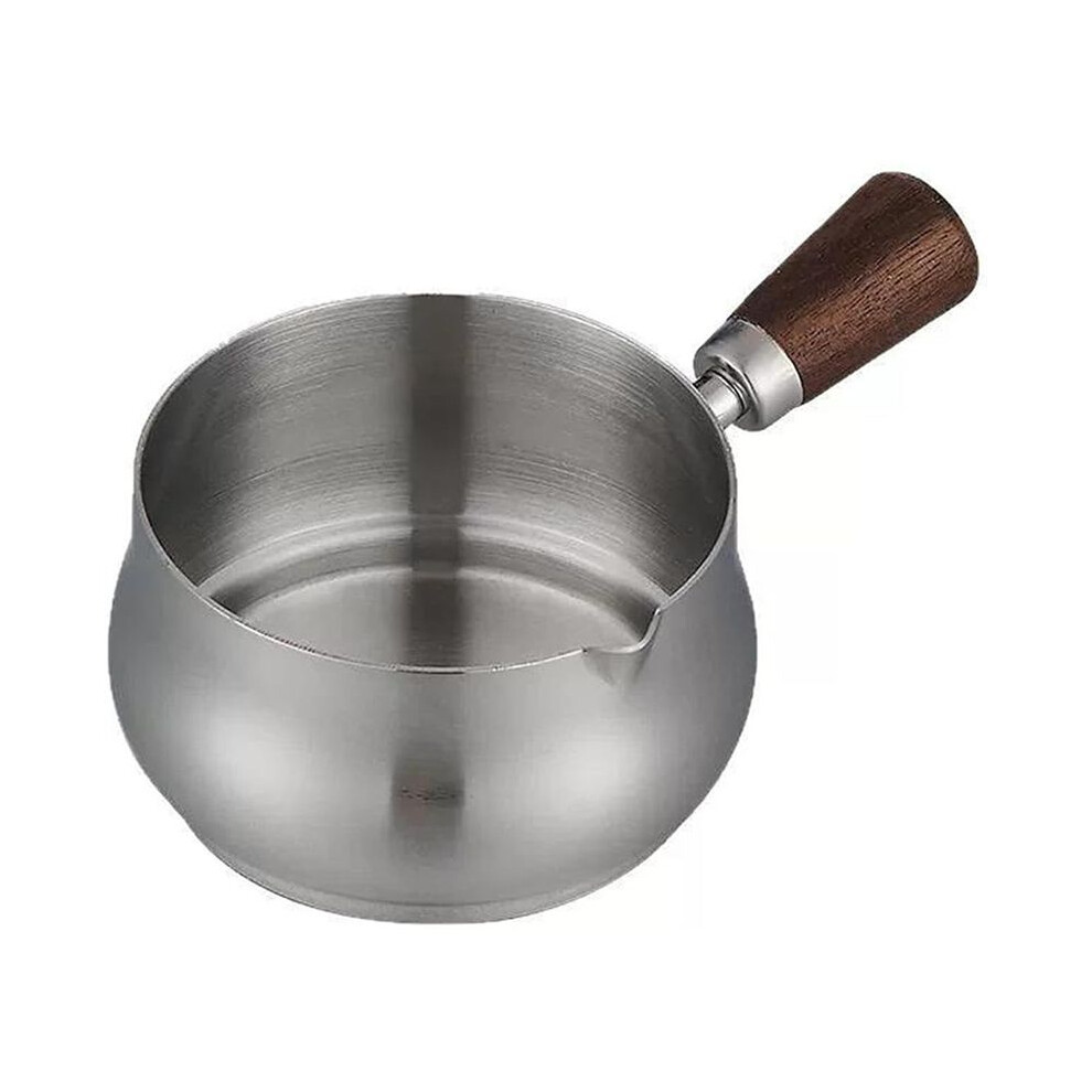 Espresso Measuring Cup,180Ml Stainless Steel Espresso Coffee Cup With Wooden Handle For Making Sauce Reheating Soup A 6132295073859