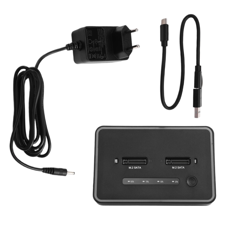 Photos - Drive Case BLUEENDLESS Offline Clone Dual Protocol M.2 Ssd Case Ssd Docking Station Type C for Sata 2 Bay SSD Enclosure EU Plug