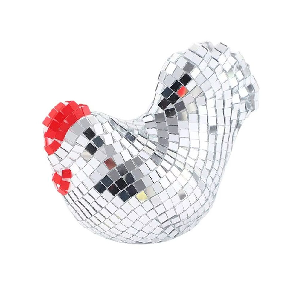 Mirror Ball Acrylic Chicken Figurine Reflective Acrylic Collectible Dancing Party Decoration For Wedding Thanksgiving A 6132964744189