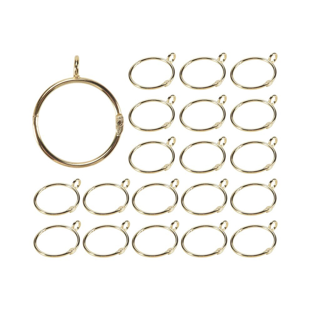 20 Pcs Openable Curtain Rings Open And Close Metal Rustproof Drapery Loops With Eyelet For Hook Pins (1.5 Inch) Gold 6132964756502