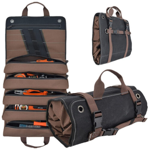 Tool Roll Up Bag with 15 Pockets for Efficient Organization and 2
