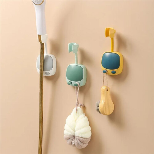Support de Douche Réglable pour Salle de Bain, Base Sans Perforation, Accessoires de Douche, Vert 2