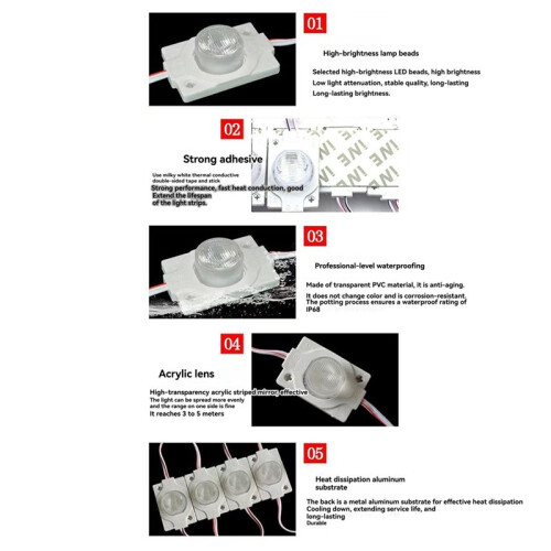 100PCS 12V 3030 1.5W LED Module String with Lens for Advertising Sign Backlight 2