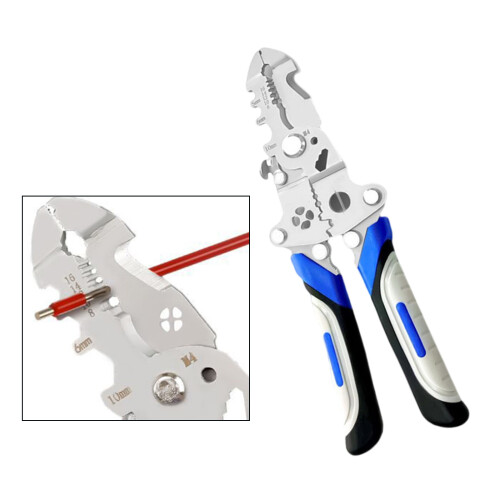 10 in 1 Wire Stripper Tool Multifunction Wire-Gray black handle 1