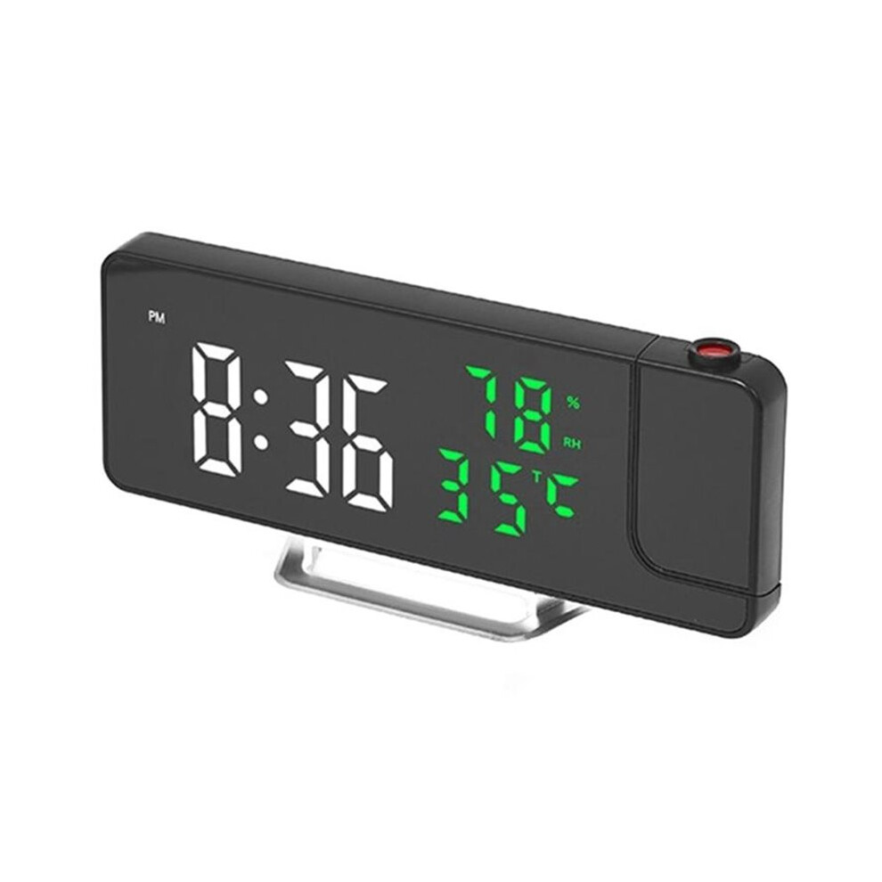 Multifunctional Clock Temperature And Humidity Projection Alarm Clock Led Mirror Clock With Data Projection Green 6131032394561
