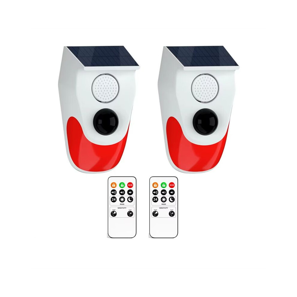 2Pcs Outdoor Waterproof Wireless 120Db Charging Security Sound Alarm Detector Sensor For Home Burglar Alarm System 6133443862226