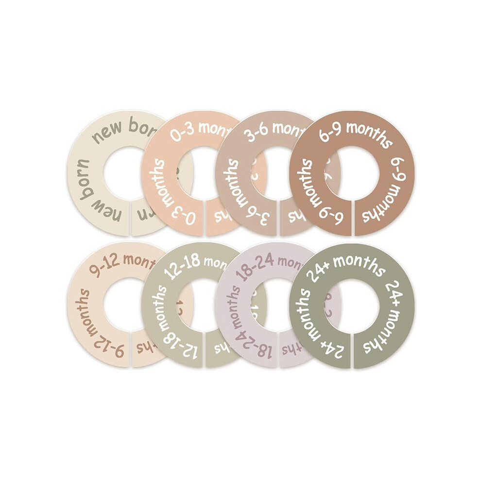 Baby Closet Dividers For Clothes - Earth Tone Round Baby Clothes Dividers For Closet Rod, Nursery Closet Organizer 4713664712900