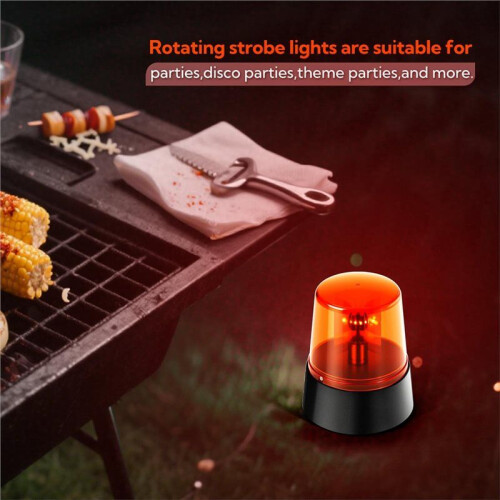 2Pcs Rotating Strobe Light, 360 Degree Rotating Light, Disco Bar Party Decorative Light Red 1