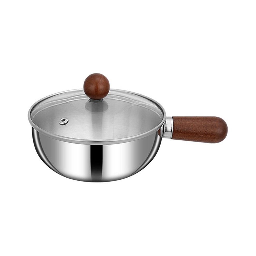 Stainless Steel Small Pot Bowl Wood Handle Multi-Function Single-Person Cooking Sauce Bowl Fruit Salad Yogurt Bowl 6132123197467