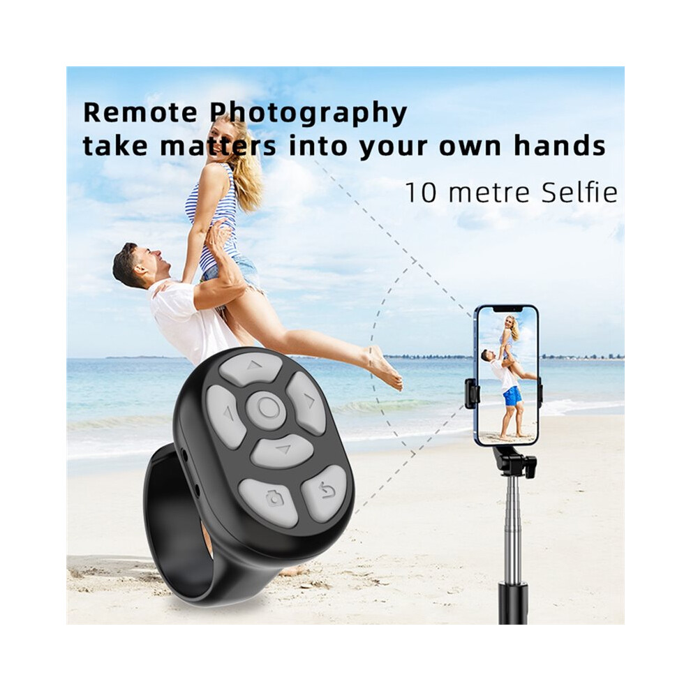 Wireless Bluetooth Ring Remote Control Fingertip Selfie Video Controller For Page Turner Browsing 6132625304370