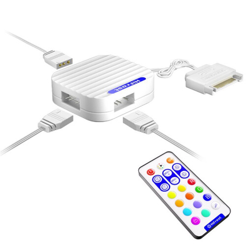5V 3Pin ARGB Controller  Interface Extension Cable HUB  Adapter RGB Remote Controller for PC Fans LED Strips A 2