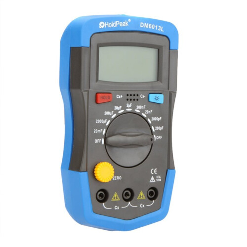 HoldPeak DM6013L Digital Capacimeter 200pF-20mF Capacitance Capacitor Measuring Meter 1999 Counts Data Hold Circuit Tester