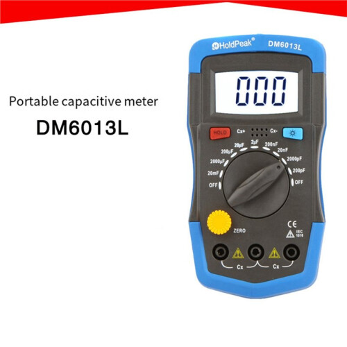 HoldPeak DM6013L Digital Capacimeter 200pF-20mF Capacitance Capacitor Measuring Meter 1999 Counts Data Hold Circuit Tester 1