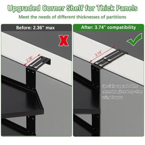Office Cubicle Shelf Cubicle Storage Organizer Cubicle Accessories Height Adjustable Cubicle Corner Shelf with Hooks 2