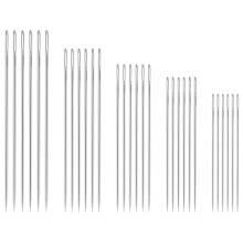 30Pcs Large-Eye Stitching Sharp Thick Needles, 5 Sizes Stainless Steel Sewing Needles Kit for Embroidery and Hand Sewing