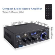 Stereo Audio Amplifier Receiver, 5.0 Sound Speaker,Amplifier FM Radio,Home Theater Audio Stereo System-UK Plug