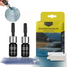 Windshield Kit with Nano Glass Fluid, Fast DIY Car Windshield Crack and Chip Fix, Black Yellow