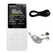 MP3-Speler Opladen Via USB Opnemen Digitaal Scherm Media Draagbaar Hardlopen Wandelen Muziek Afspelen Wit