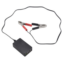 Portable DC with Battery Clip, 12V/24V To 5V 4-Port USB Charger Multiport Adapter Other Smart Phone & Tablets