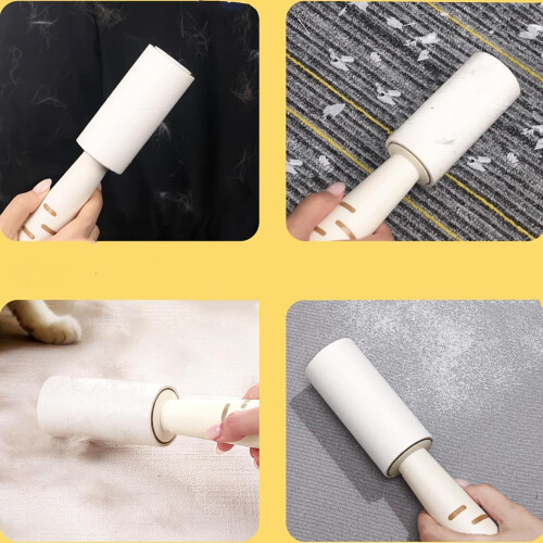Pet Sticky Rollers Wall Mounted Cat Hair Roller Replaceable Rolls Multifunctional Pet Cleaning Tool Long Tail White Kitten 2