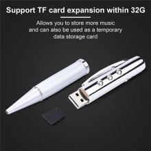 Pen MP3-Speler USB Draagbare Muziekspeler Multifunctionele Student Beschrijfbare Penspeler Zwart