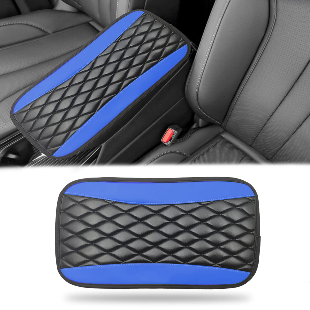 Pu Leather Car Armrest Cover Waterproof Universal Center Console Cushion Protector Blue 9426802845303
