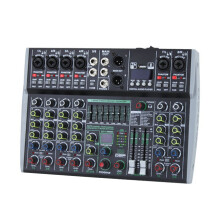 Mixer de Áudio Profissional de 8 Canais Integrado 99DSP 7 Segmentos com Efeito Balanceado para Gravação Ao Vivo Mixer XLR Plugue UE