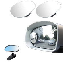 2Pack Blind Spot Mirrors and Rear View Mirror Set, 360 Adjustable Wide Angle, Clip or Adhesive