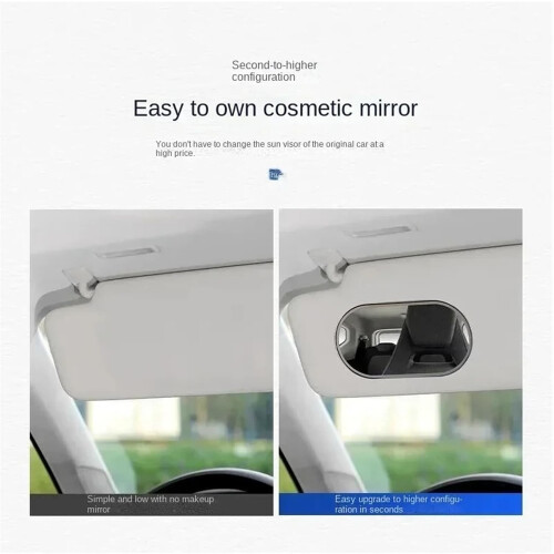 HD Car Sun Visor Makeup Mirror with Wide Viewing Angle and Easy Suction Installation 2