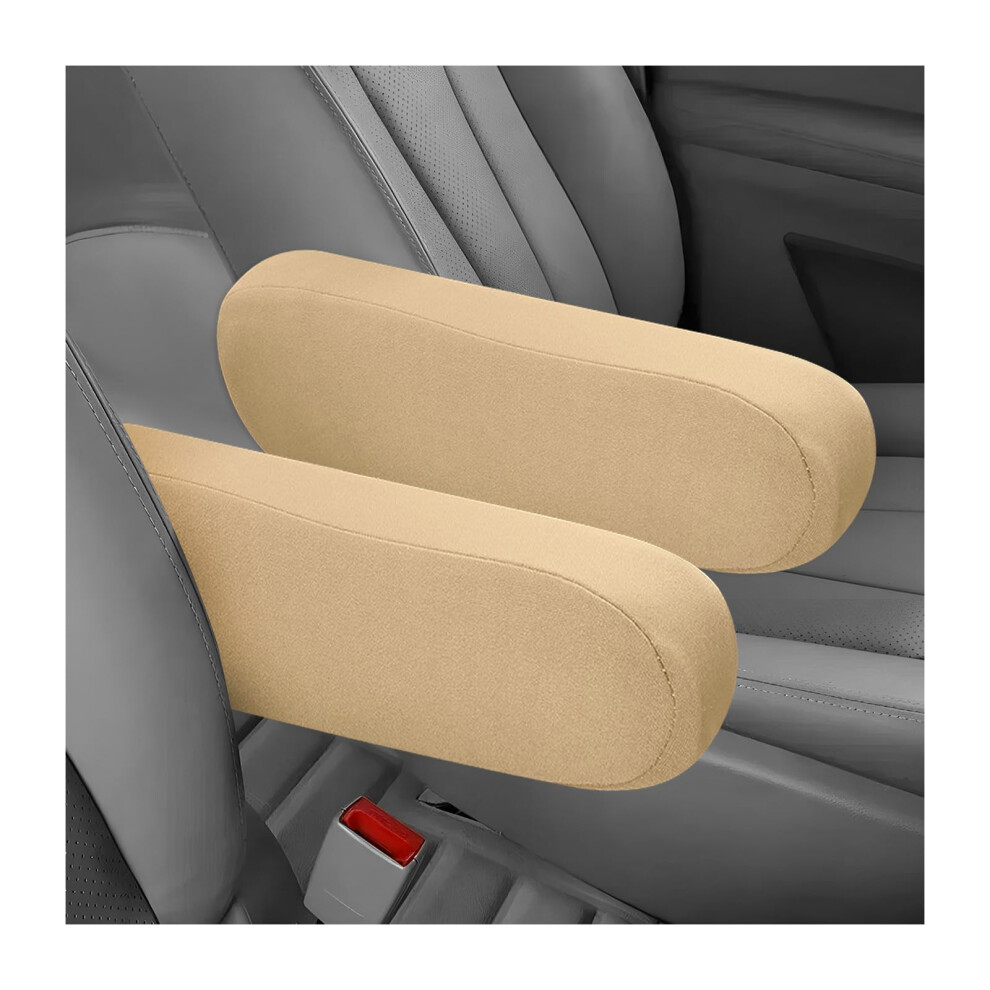 Car Armrest Cover 2Pcs Scratchresistant Breathable Stretch Fabric, Universal Fit For Suvs Trucks Beige 9426802845785