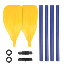Conjunto de remos franceses para barco, com pás caneladas que proporcionam melhor controle, cabo antiderrapante e design com alça para gotejamento.