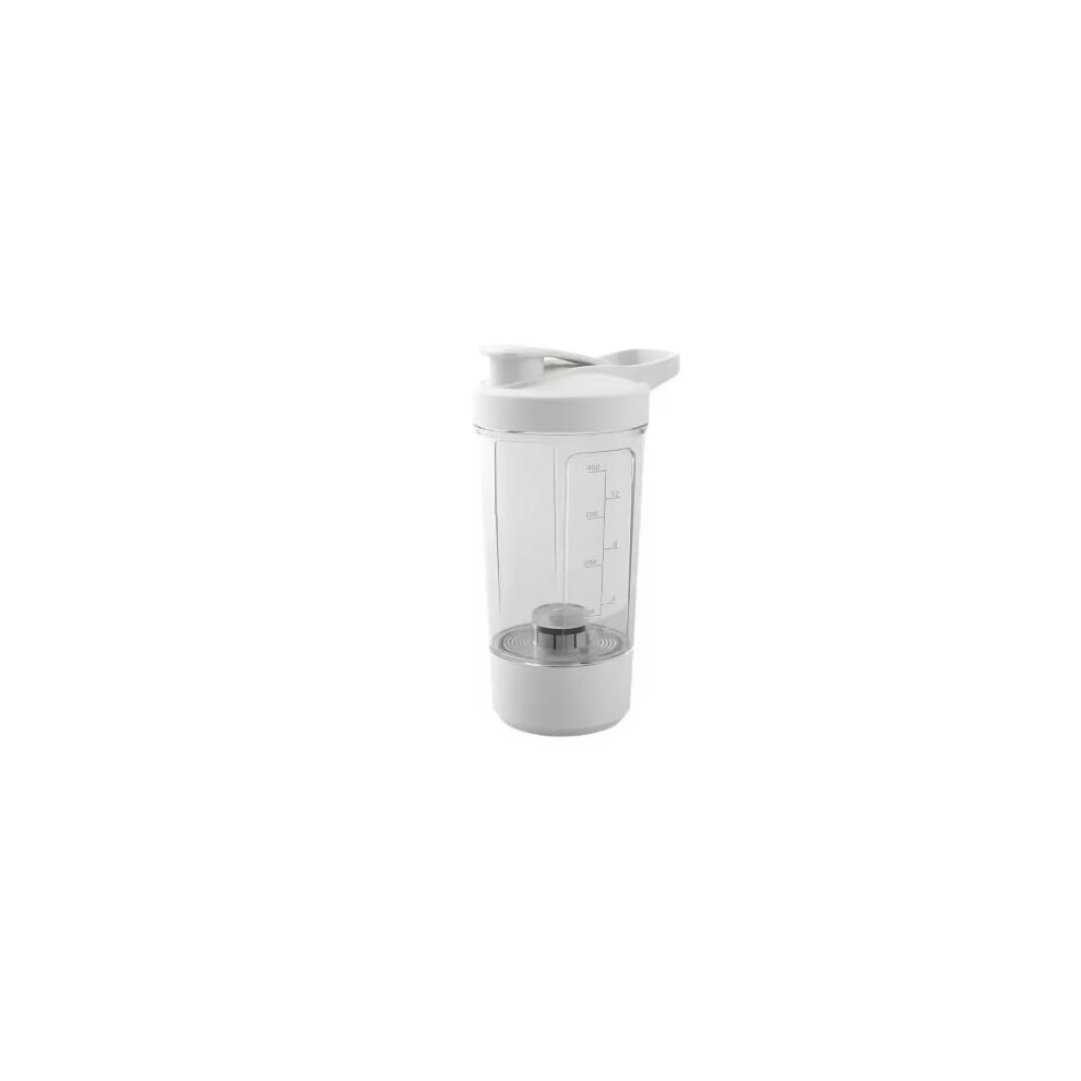 White Electric Protein Shaker Bottle 650Ml Usb Rechargeable Bpa Mixer Cup For Gym And Travel