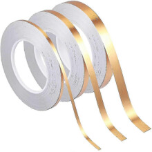 3 Rolls Decorative Self Adhesive Gold Tape Metallized Polyester Foil Tape for Accent Wall Detailing Graphic Car and Boat Embellishment