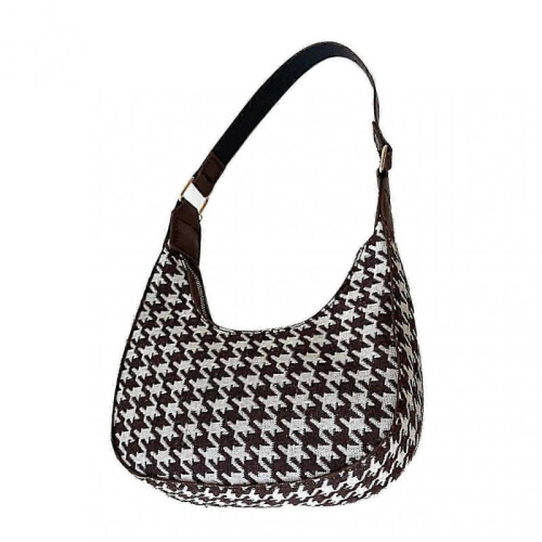 Elegant Stylish Large Capacity Half Moon Pattern Handbag with 2 Straps Free Size