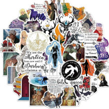 50 fantasy novel Throne of Glass doodle stickers to decorate suitcases, skateboards, and journals