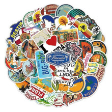 50 Florida, USA Tourist Attraction Graffiti Stickers - Waterproof for Suitcases, Water Bottles, and Notebooks